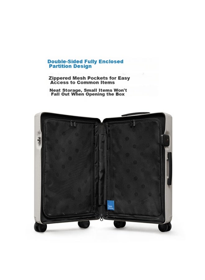 Ito Luggage Pistachio Suitcase, Trolley Case For Men And Women, Large Capacity Check-in Suitcase White, 24 Inches - Image 5