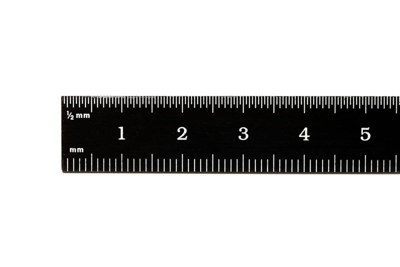 PEC TOOLS 751-150EZ, 150mm Flexible Ruler, Metric (mm, 0.5mm,mm,0.5mm),Made in US, Stainless Steel, Black Chrome - Image 2