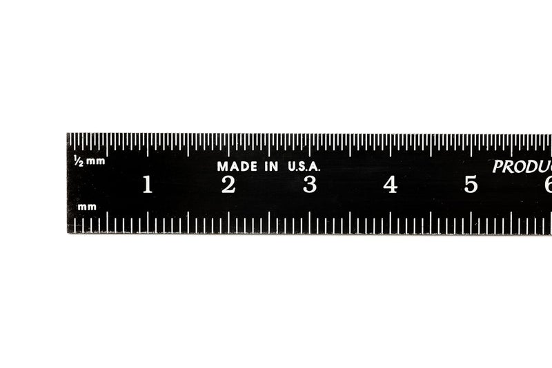 PEC TOOLS 751-150EZ, 150mm Flexible Ruler, Metric (mm, 0.5mm,mm,0.5mm),Made in US, Stainless Steel, Black Chrome - Image 1