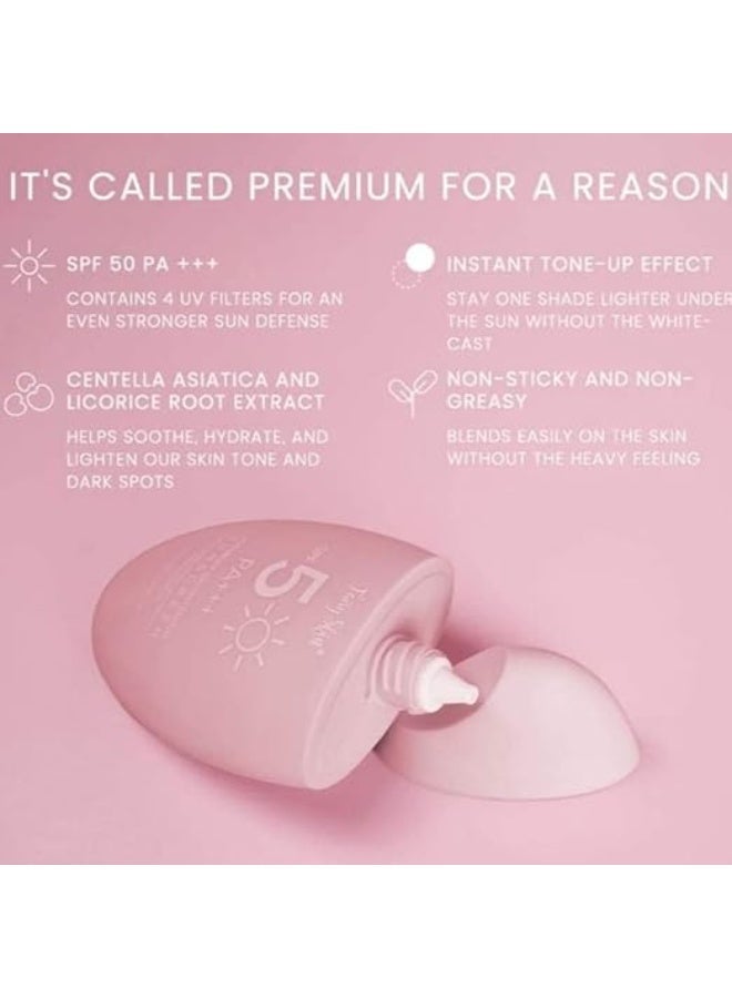 Fairy Skin Sunscreen SPF 50 PA+++ - Broad Spectrum UVA/UVB Protection - Lightweight, Non-Greasy & Water Resistant Facial Sunscreen for Daily Use - Image 2