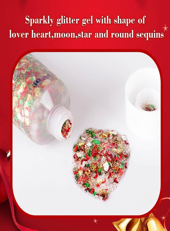 Skynest Red Golden and Green Body Glitter Stick, Christmas Makeup, Christmas Face Body Glitter Gel,Christmas Stocking Stuffers Gift Decorations,Festival Hair Glitter for Women Kids Girls, 50ml - Image 3