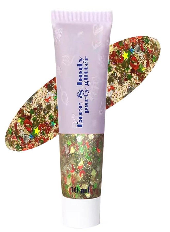 Skynest Red Golden and Green Body Glitter Stick, Christmas Makeup, Christmas Face Body Glitter Gel,Christmas Stocking Stuffers Gift Decorations,Festival Hair Glitter for Women Kids Girls, 50ml - Image 1