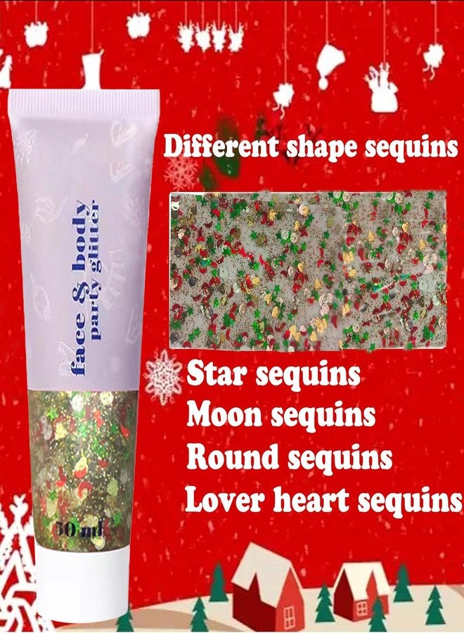Skynest Red Golden and Green Body Glitter Stick, Christmas Makeup, Christmas Face Body Glitter Gel,Christmas Stocking Stuffers Gift Decorations,Festival Hair Glitter for Women Kids Girls, 50ml - Image 2