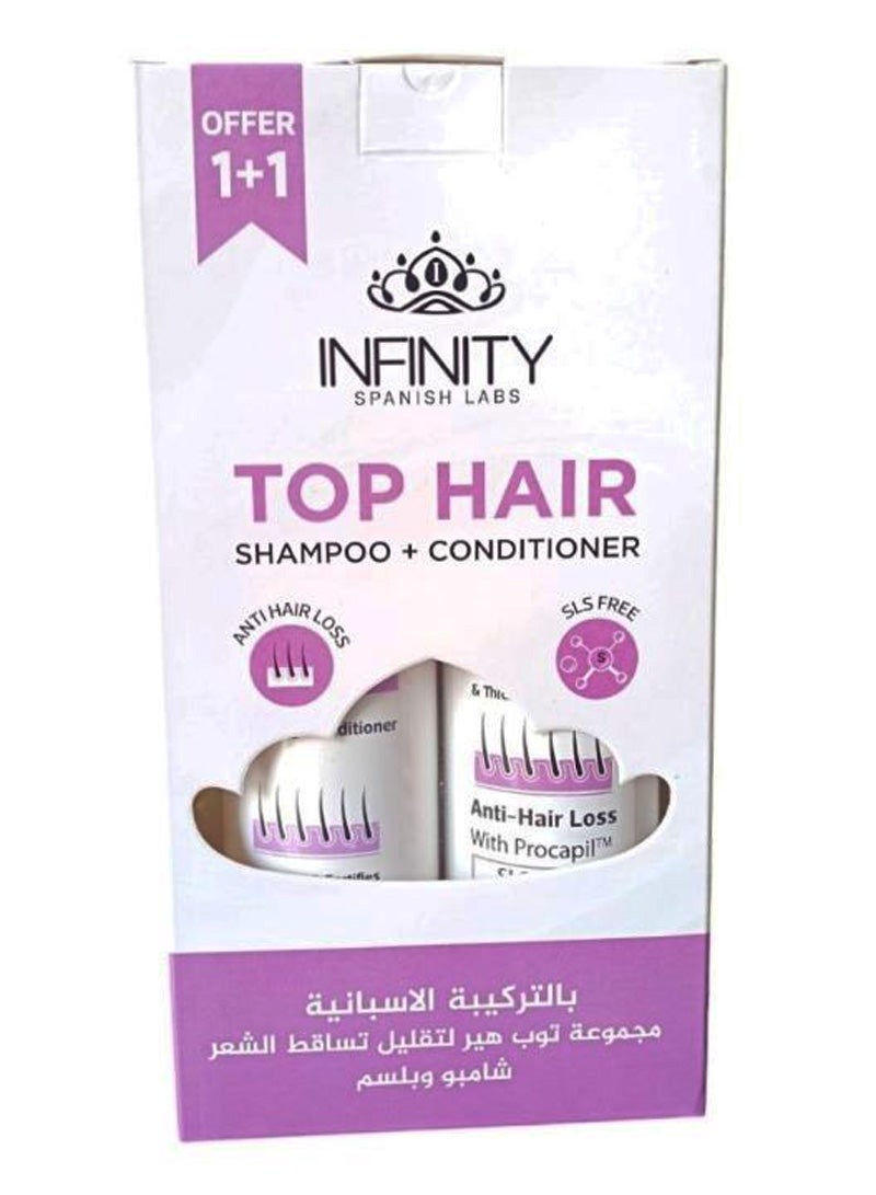 Infinity Top Hair Shampoo + Conditioner (Anti-Hair Loss, SLS-Free) – 250 ml each – 1+1 Offer