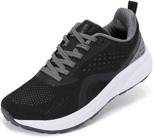BRONAX Womens Wide Width Running Shoes Comfortable Sports Tennis Runny Size 11w with Arch Support Swollen Pregnancy Gym Jogging Athletic Sneakers Female for Ladies Black 43 - Image 1