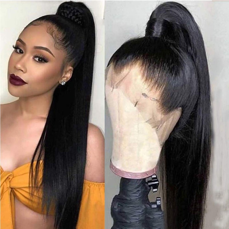 sdamey 360 Straight Lace Front Wigs Human Hair HD Transparant Full Lace Wigs For Women 200 Density Wigs Human Hair Pre Plucked With Baby Hair 12A Brazilian Virgin Hair Natural Color 20inch - Image 1