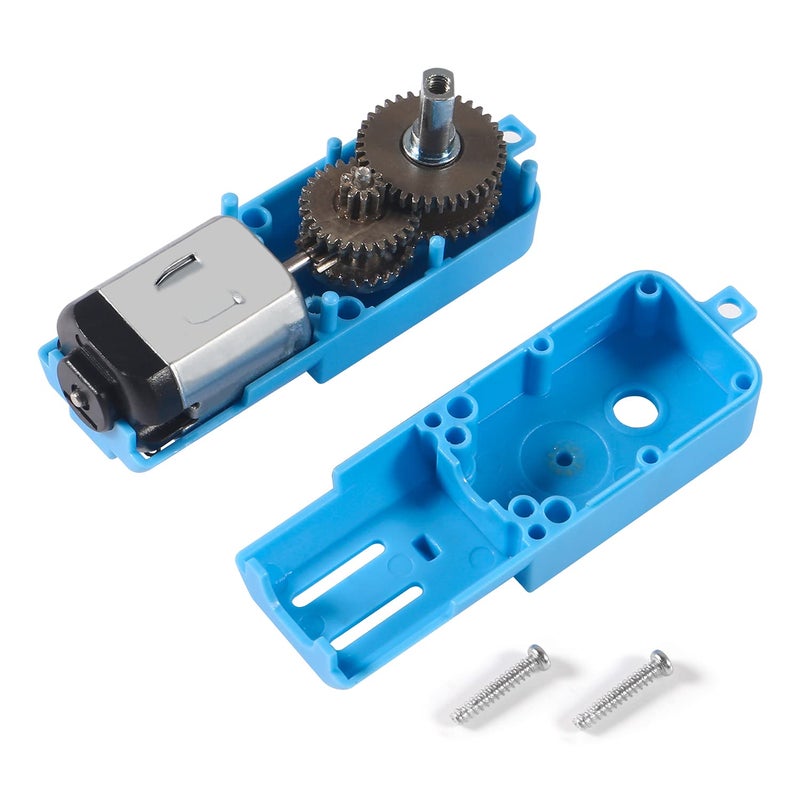 DORHEA 6Pcs Metal TT Gear Motor DC 3V-6V Gear Motor Ratio 1:90 All Metal Speed Reducer Gear Box Motor Single Axis Motor for Robot Smart Car DIY RC Toys Electric Motor Gearbox Blue - Image 3