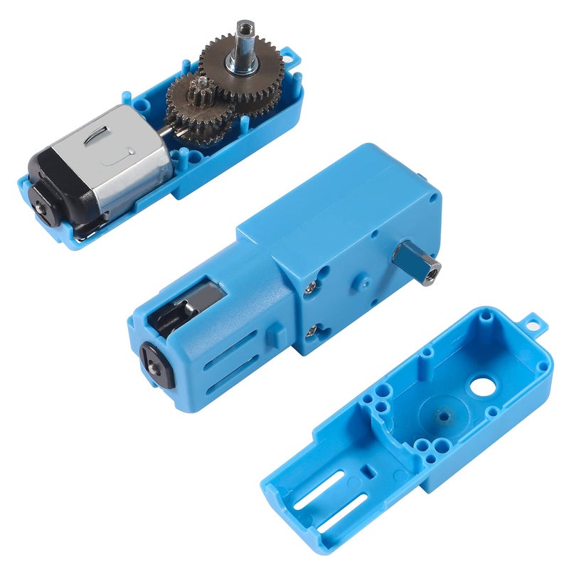 DORHEA 6Pcs Metal TT Gear Motor DC 3V-6V Gear Motor Ratio 1:90 All Metal Speed Reducer Gear Box Motor Single Axis Motor for Robot Smart Car DIY RC Toys Electric Motor Gearbox Blue - Image 5