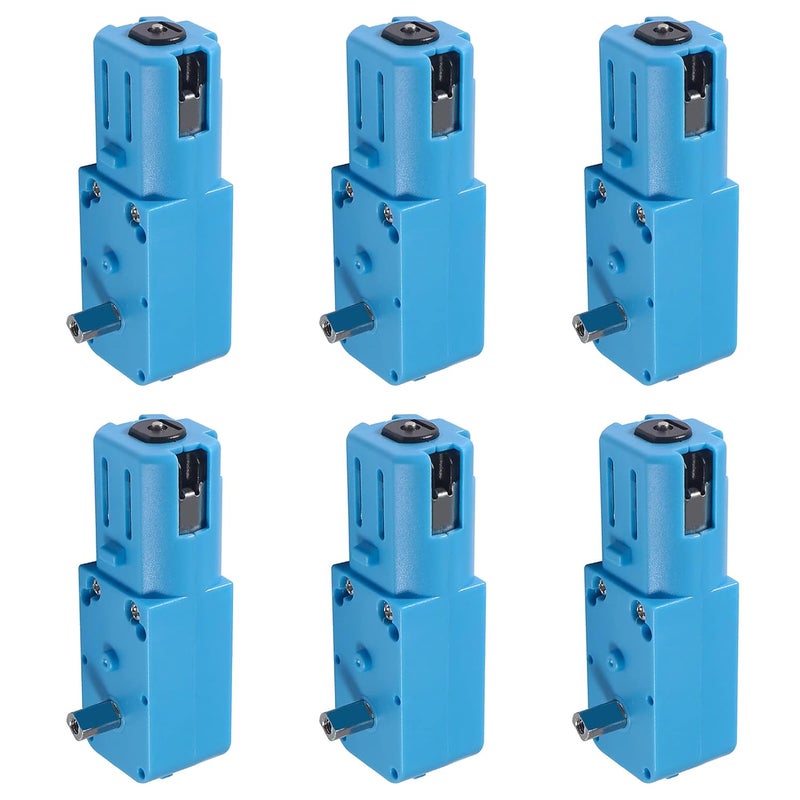 DORHEA 6Pcs Metal TT Gear Motor DC 3V-6V Gear Motor Ratio 1:90 All Metal Speed Reducer Gear Box Motor Single Axis Motor for Robot Smart Car DIY RC Toys Electric Motor Gearbox Blue - Image 1