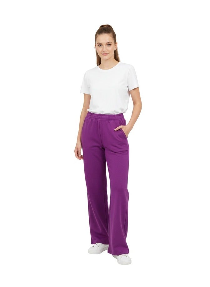 Mosca Women's Wear comfy wideleg Cotton Sweatpants - Image 1