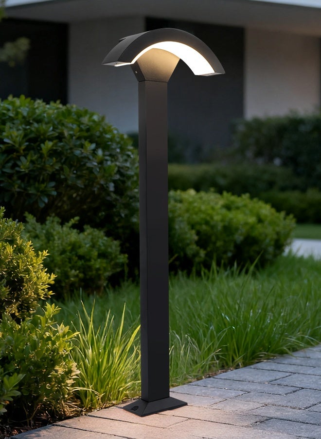 YATAI LIGHTING ضوء عمود خارجي LED أسود، 80 سم، مصباح طريق مستطيل حديث 12 واط، إضاءة حديقة مقاومة للماء IP65 للفيلات والحدائق والممرات والمداخل، 3000 كلفن دافئ - Image 1