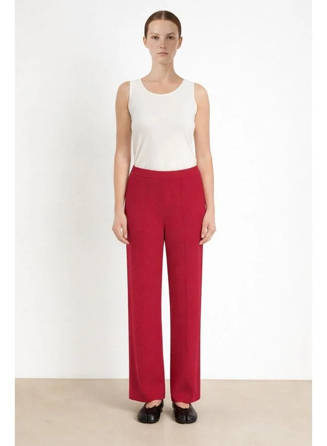 Mısırlı 1951 Mauve Ribbed Wide-Leg Women's Pants.