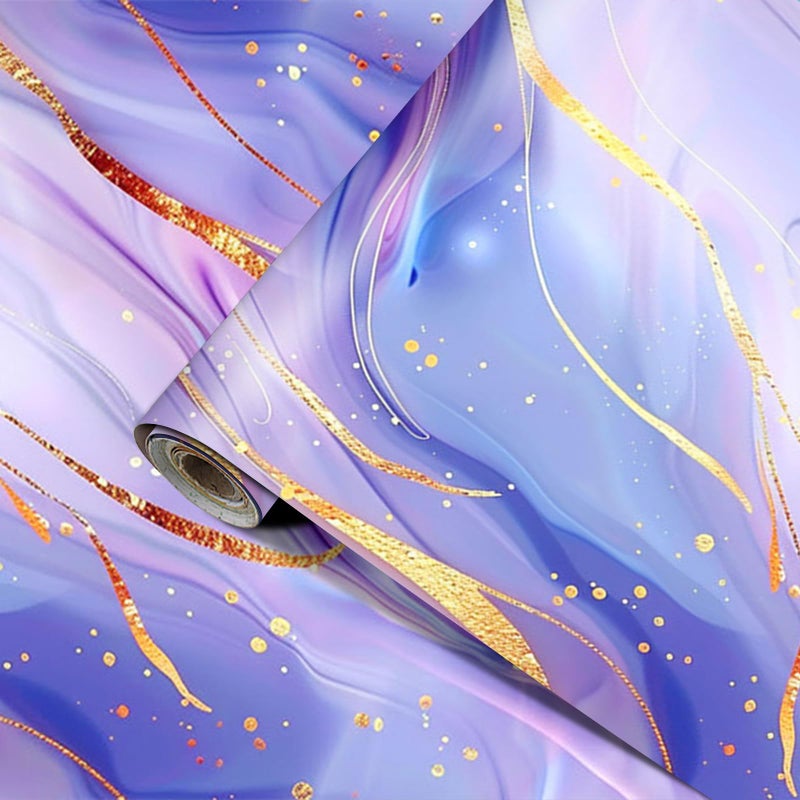 HOMETITUTE Purple Blue Gold Marble Wallpaper Peel and Stick Abstract Fluid Art Contact Paper SelfAdhesive Removable Vinyl Wallpaper for Walls Countertops CabinetsHome Decor 157x394 - Image 2