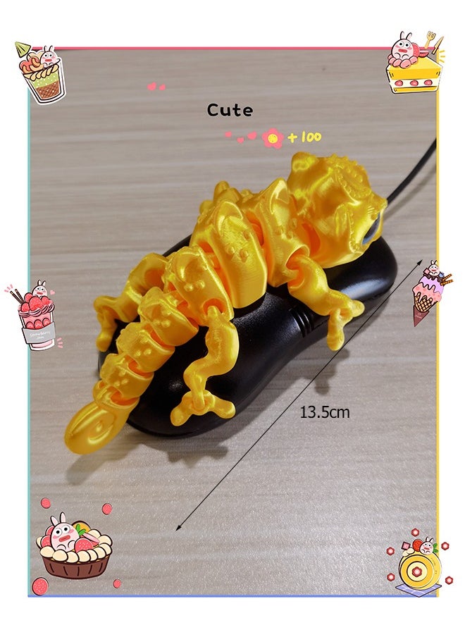 FUNCOT 3D Printing Models, 3D Printing Lizards, 3D Printing Cute Animals, 3D Printing Teaching, Joint Movement, Holiday Gifts, Birthday Gifts, Desktop Ornaments (Yellow)  - Image 3