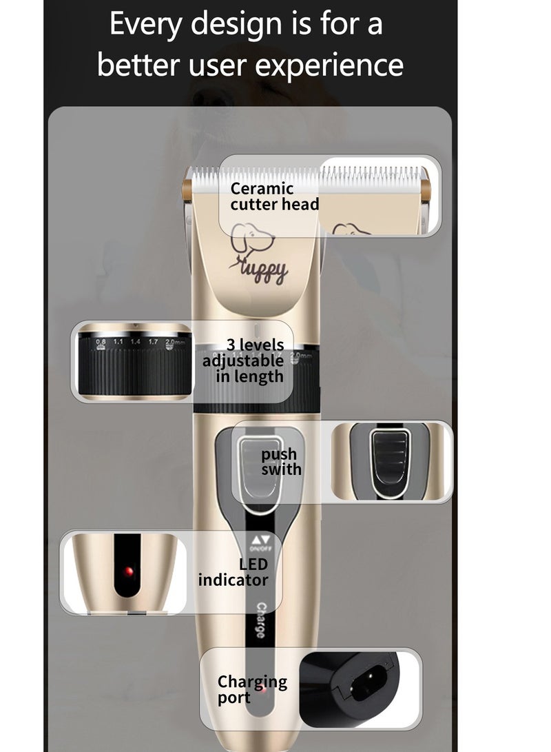 Generic Pet Grooming Hair Clipper, Hair Cutter Low Noise Dog Cat Rabbit Hair Trimmer Cutter Baby Hair Clipper USB Rechargeable Cordless Shavers Electric Pet Professional Grooming Machine Tool  - Image 5