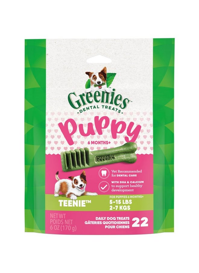 Greenies - Greenies Puppy Teenie Size Natural Dental Dog Treats, 6 oz. Pack (22 Treats) - Image 1