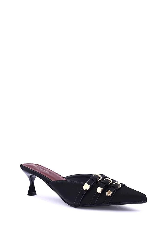 IconStyle Womens metal buckled heeled mules