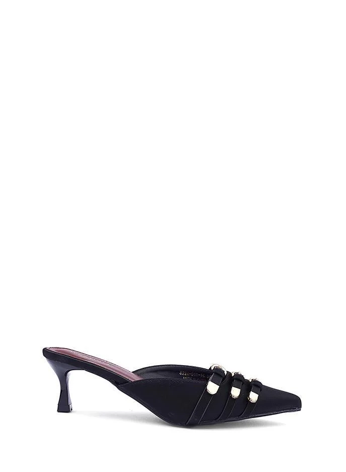 IconStyle Womens metal buckled heeled mules