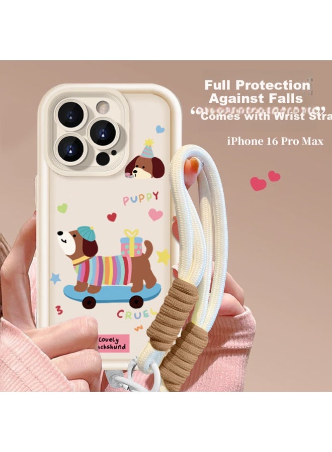 Sehan World Han Suitable For Apple 16 Pro Max Phone Case Iphone 16 Pro Max Protective Case With Lanyard High-end Full Cover Lens Anti-fall Soft Shell Internet Celebrity Creative Men And Women Protective Cas - Image 1