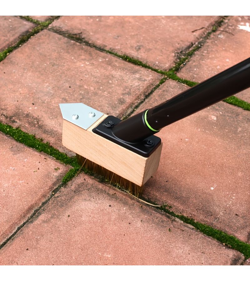 59 Inch 2 In 1 Long Handle Weed Removal Brush Crevice Weeder Wire Brush Scraper For Roof Patio Driveway Masonry Cleaning - Image 4