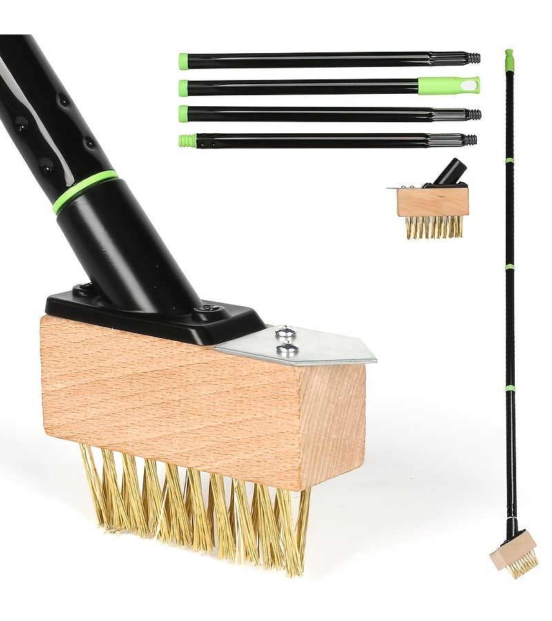 59 Inch 2 In 1 Long Handle Weed Removal Brush Crevice Weeder Wire Brush Scraper For Roof Patio Driveway Masonry Cleaning - Image 5