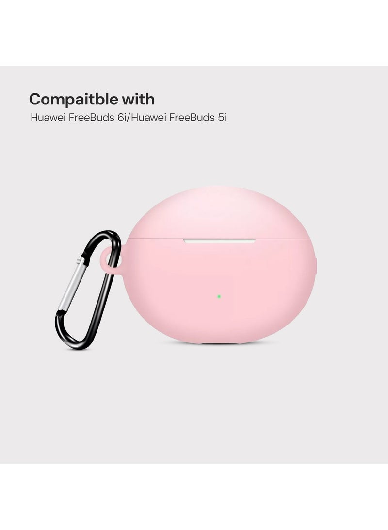 O Ozone Earphone Case Cover for Huawei FreeBuds 6i/5i, Premium Soft Silicone Full-Body Protection Shockproof Bluetooth Headphone Case
- Pink  - Image 2