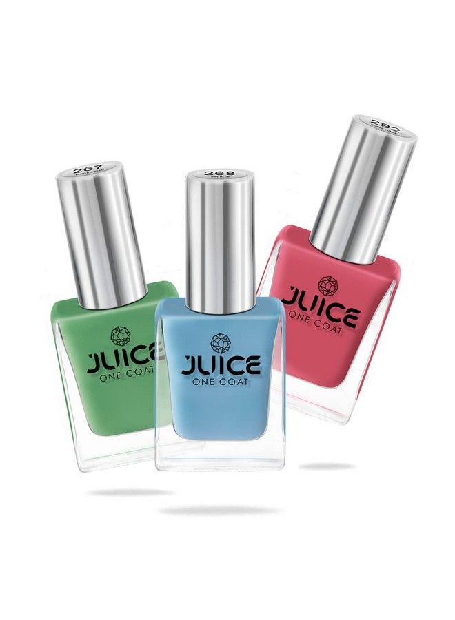 JUICE Quickdry Long Lasting Chip Resistant Gel Finish High Gloss F&D Approved Colors & Pigments Nail Kit 3 In 1 Combo 02 Gloss  - Image 1