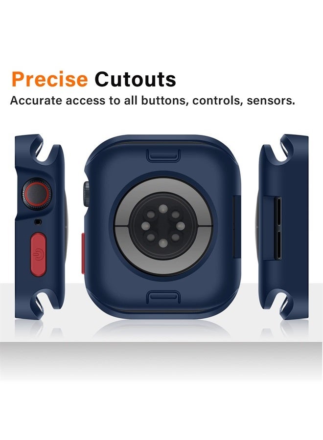 Amizee Rugged Case Compatible with Apple Watch Case Series 8/7 45mm Series 6/SE/5/4 44mm, Soft TPU Shockproof Bumper Drop Proof Protective Cover Compatible with iWatch - Blue - Image 4