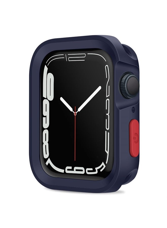 Amizee Rugged Case Compatible with Apple Watch Case Series 8/7 45mm Series 6/SE/5/4 44mm, Soft TPU Shockproof Bumper Drop Proof Protective Cover Compatible with iWatch - Blue - Image 1