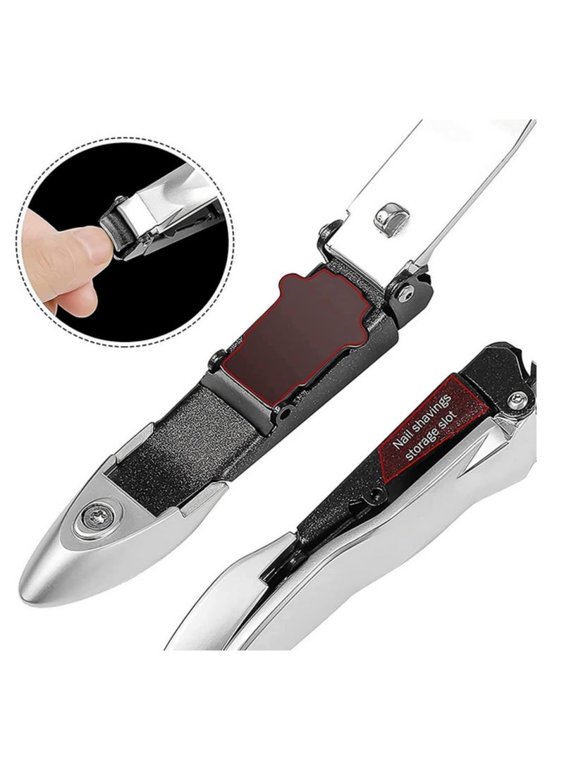 Nail Clippers with Catcher for Thick Nails Large Fingernail and Toenail Clipper Trimmer Professional Nail Cutter for Easy Trimming and Shaping Complete Travel Nail Care Kit Included