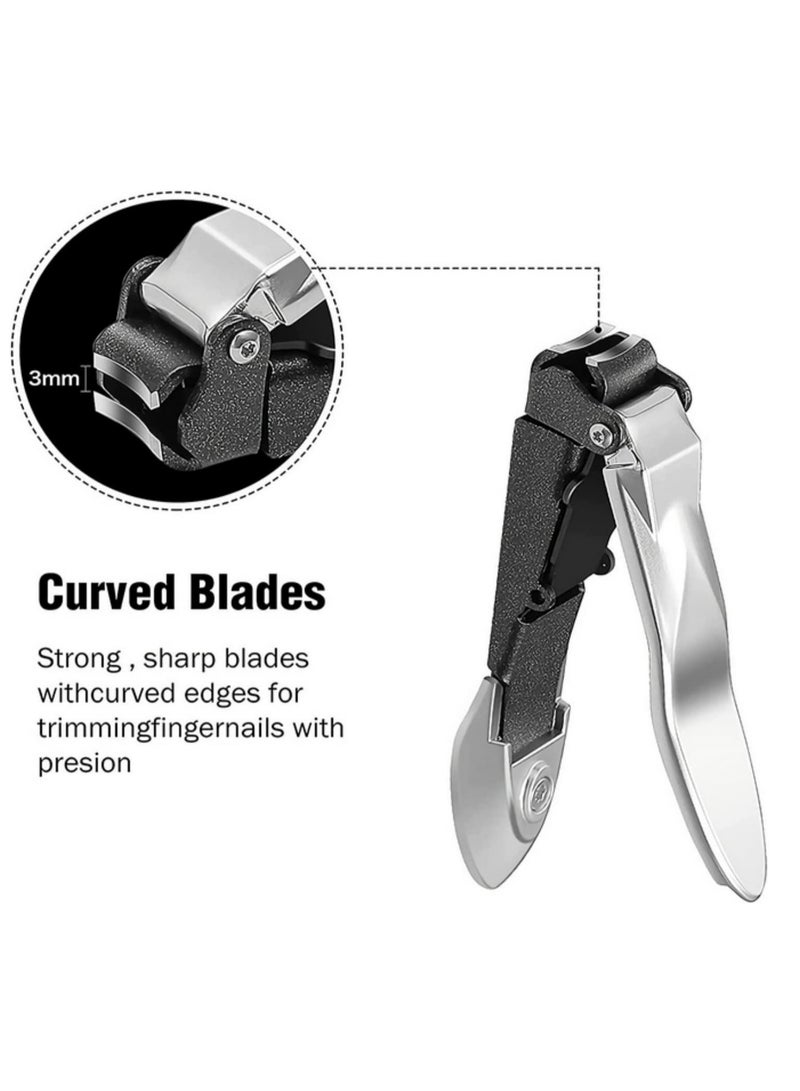 Nail Clippers with Catcher for Thick Nails Large Fingernail and Toenail Clipper Trimmer Professional Nail Cutter for Easy Trimming and Shaping Complete Travel Nail Care Kit Included
