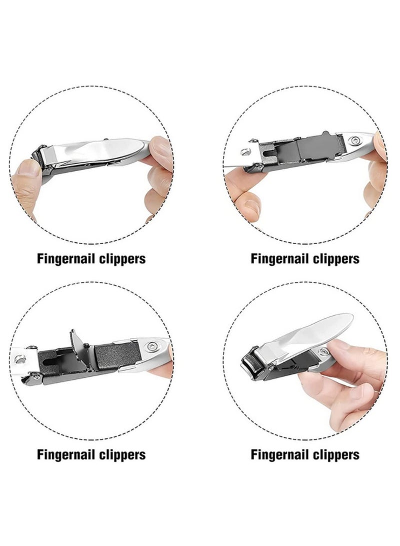 Nail Clippers with Catcher for Thick Nails Large Fingernail and Toenail Clipper Trimmer Professional Nail Cutter for Easy Trimming and Shaping Complete Travel Nail Care Kit Included