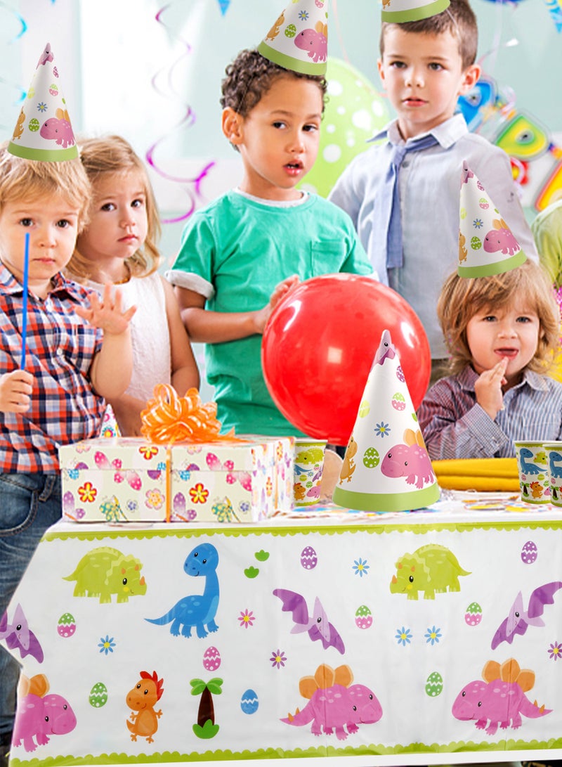 HomarKet 154 PCS Dinosaur Party Supplies - Dino Theme Birthday Party Decoration for Boys Birthday Banner Balloons Disposable Plates Cups Napkins Cutlery Bag Table Cover Tableware Utensils Serves 16 Guests  - Image 2