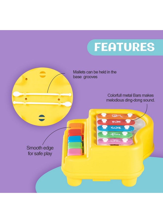 BAYBEE Baybee 2 in 1 Baby Piano Xylophone Musical Toys for Kids with 5 Keys, Keyboard Xylophone Piano, Preschool Educational Learning Musical Sound Instruments Toys for 1+ Years Old Kids Boys Girls Beginners  - Image 4