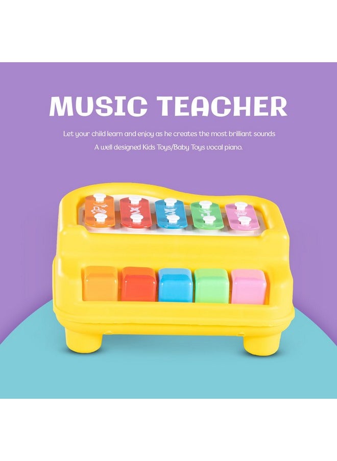 BAYBEE Baybee 2 in 1 Baby Piano Xylophone Musical Toys for Kids with 5 Keys, Keyboard Xylophone Piano, Preschool Educational Learning Musical Sound Instruments Toys for 1+ Years Old Kids Boys Girls Beginners  - Image 3