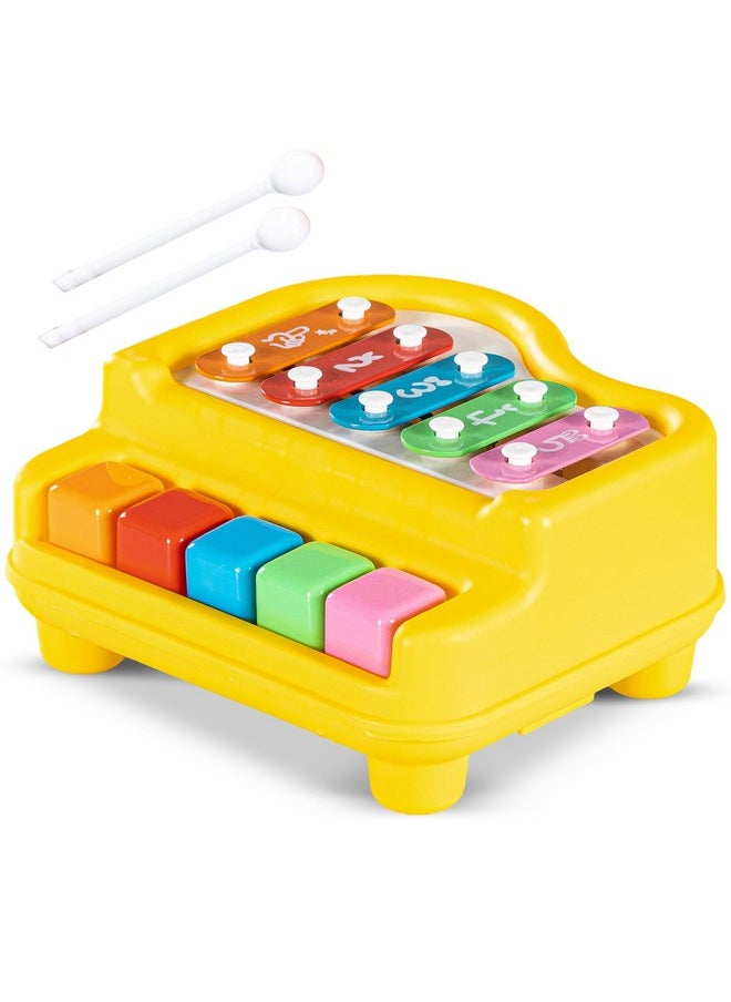 BAYBEE Baybee 2 in 1 Baby Piano Xylophone Musical Toys for Kids with 5 Keys, Keyboard Xylophone Piano, Preschool Educational Learning Musical Sound Instruments Toys for 1+ Years Old Kids Boys Girls Beginners  - Image 1