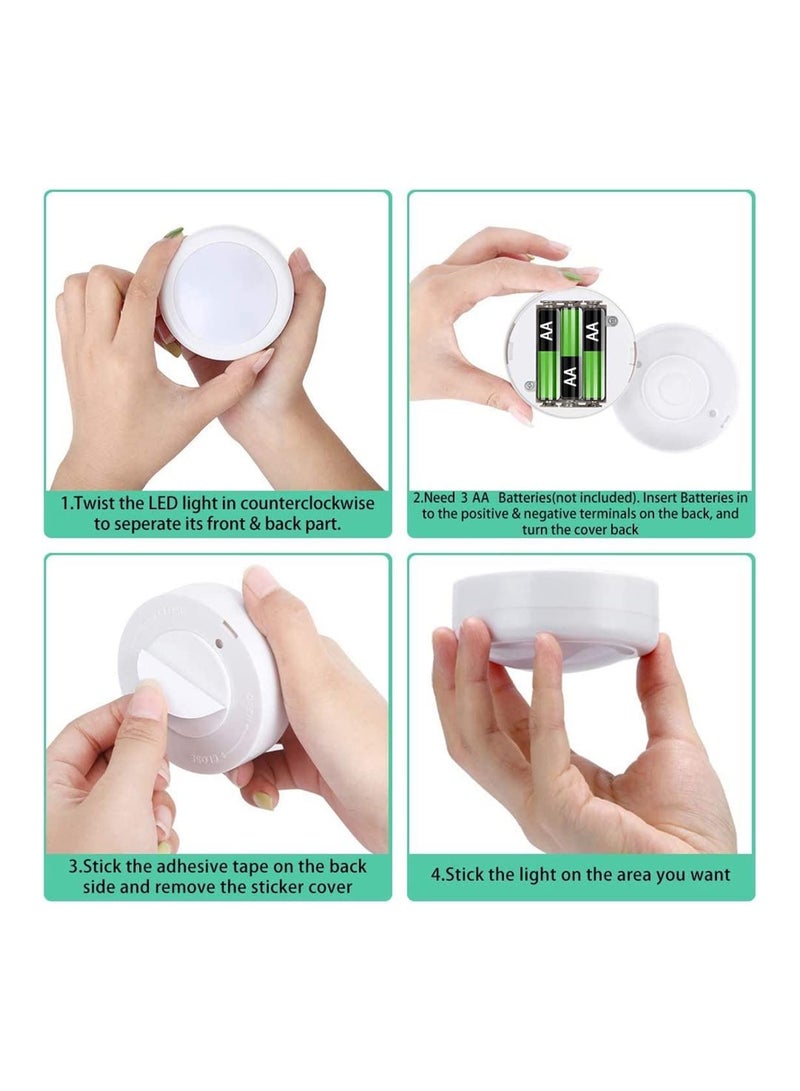 SYOSI 6 Pack Puck Light with 2 Remote Control, RGB 13 Colors Changing LED Wireless LED Under Cabinet Lighting Push Lights Closet Light Battery Powered Lights Under Counter Lighting 3 AA Battery - Image 5