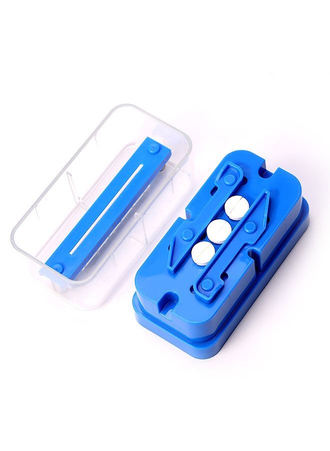 Small Pill Cutter, Splitter Cutter for or Large Pills, Portable Pill Crusher for Cuts Vitamins Tablets (Blue) - Image 1