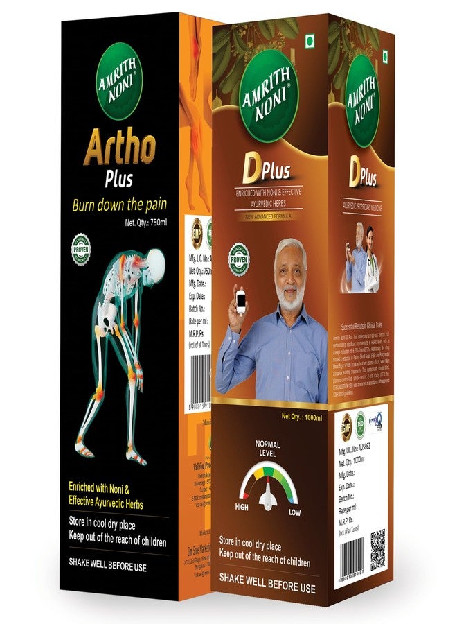 Amrith Noni D Plus 1000ml + Artho Plus 750ml - Combined Support for Healthy Blood Sugar Levels and Joint Function - Image 1