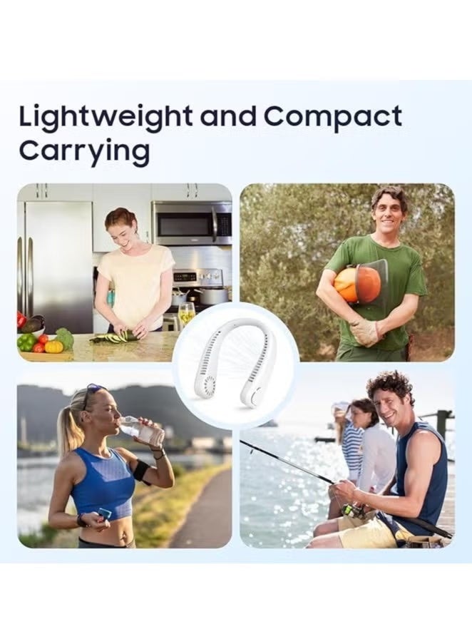 K3EDGE Portable Neck Fan – 360° Bladeless Personal Hanging Fan with 3 Speed USB Rechargeable Battery, Hands-Free Cooling for Sports, Travel, Outdoor & Indoor Use with LED Display - Image 3