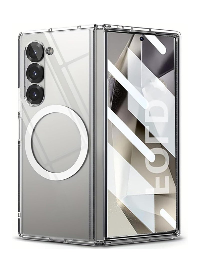 Aookay for Samsung Galaxy Z Fold 7 Magnetic Case, [Compatible with MagSafe] [Mil-Grade Protection] [Anti-Yellowing] Magnetic Slim Clear Shockproof Anti-Yellowing for Z Fold 7 (Clear) - Image 1