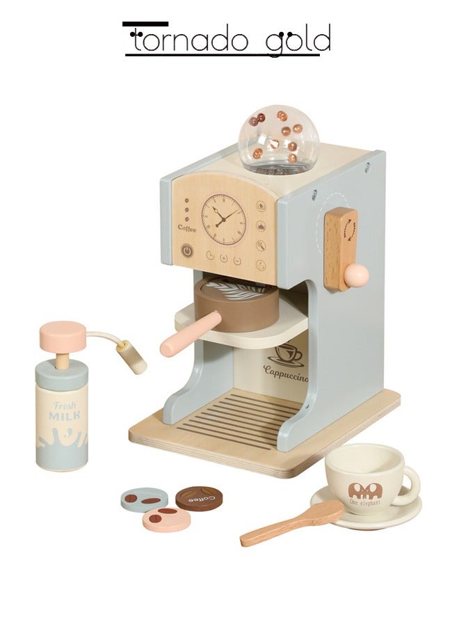 تورنيدو جولد آلة القهوة لعبة، مطبخ خشبي للأطفال، منزل اللعب، لعبة القهوة لعبة، مقهى محاكاة خشبي - Image 1