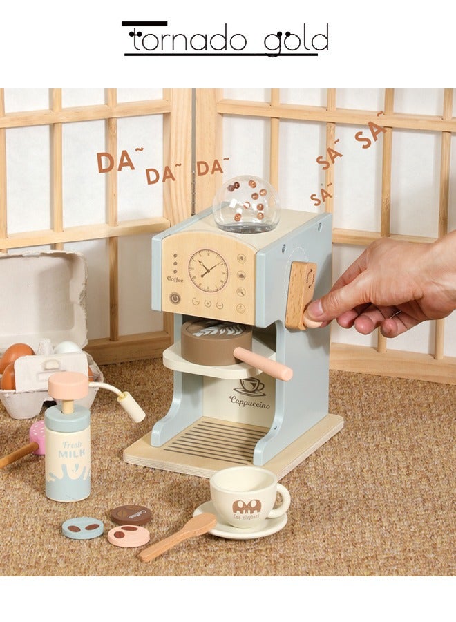 تورنيدو جولد آلة القهوة لعبة، مطبخ خشبي للأطفال، منزل اللعب، لعبة القهوة لعبة، مقهى محاكاة خشبي - Image 4