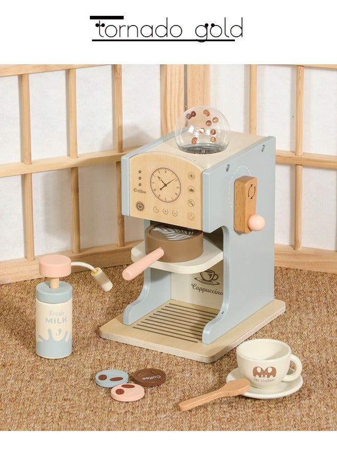 تورنيدو جولد آلة القهوة لعبة، مطبخ خشبي للأطفال، منزل اللعب، لعبة القهوة لعبة، مقهى محاكاة خشبي - Image 2
