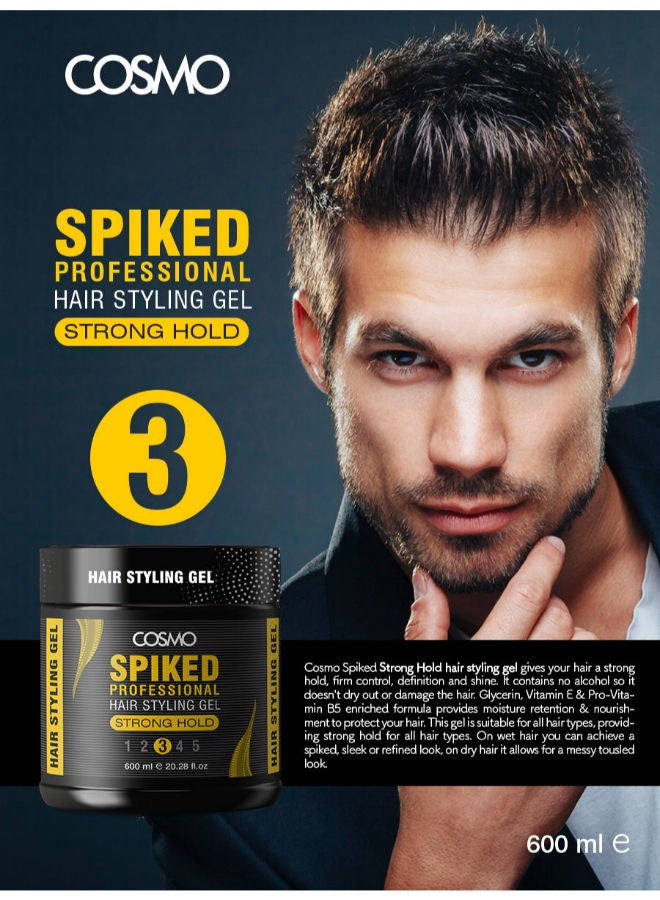 COSMO جل تصفيف الشعر الاحترافي للرجال بقوة تثبيت قوية مع أشواك 600 مل، رقم 3 - Image 2