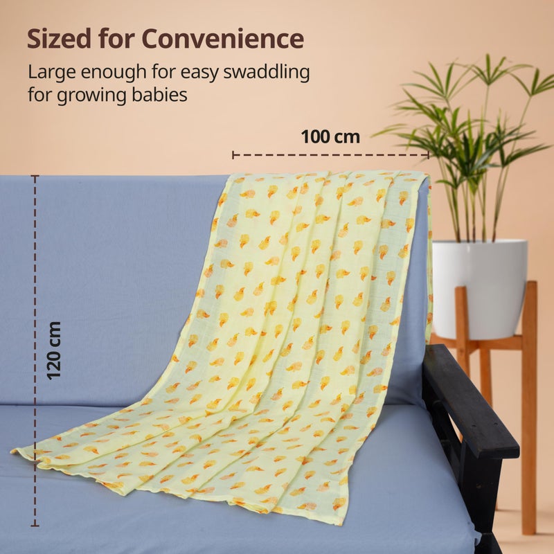 LuvLap 100% Cotton Muslin Baby Swaddle Set, Baby Towel, Size-120cm x 100cm (47"x39"), Dots Hearts Print, 0-18 Month+, Printed Mulmal Muslin Swaddle Wrap for New Born, Pack of 3 - Image 5