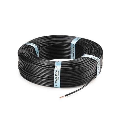 CabONE Lite 1.0 Sq mm Electrical Wire - 90m Blue Single Core CCA Copper Wire | Fire Retardant PVC Insulation for Domestic Wiring Black - Image 3