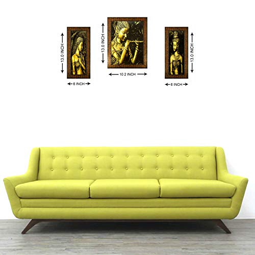 Indianara Set of 3 Modern Art Paintings (1774) Without Glass 6 X 13, 10.2 X 13, 6 X 13 INCH - Image 5