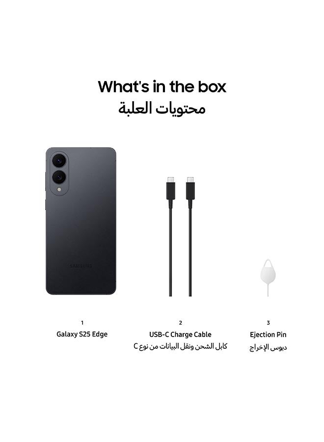 Samsung Galaxy S25 Edge AI Phone Dual SIM Titanium Jetblack 12GB RAM  256GB - Middle East Version - Image 3