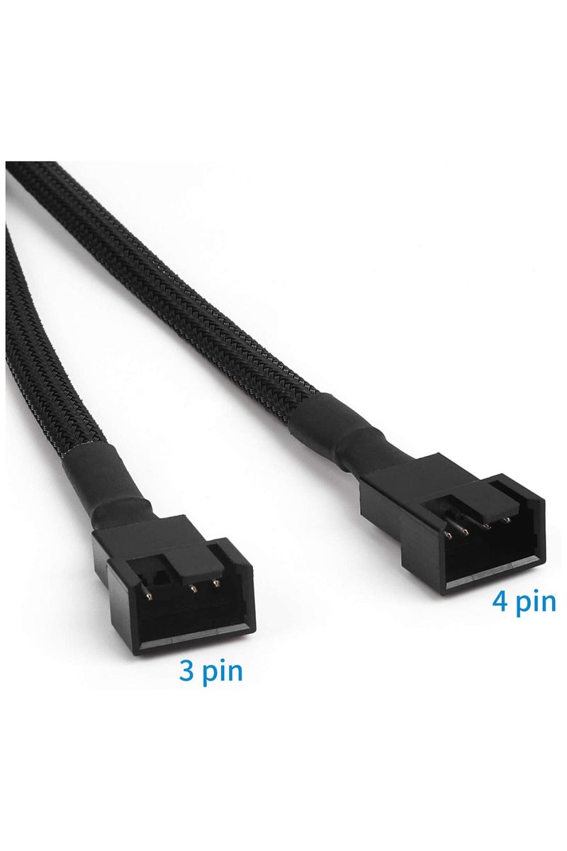 GNAFOTU 2 Pack PWM Fan Splitte Cable,1 to 2 PWM Fan Splitter Compatible with 3 & 4 Pin PC Cooling Fans,10.63 inch,Black - Image 3